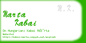 marta kabai business card